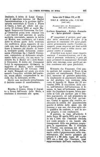 La Corte suprema di Roma raccolta periodica delle sentenze della Corte di cassazione di Roma