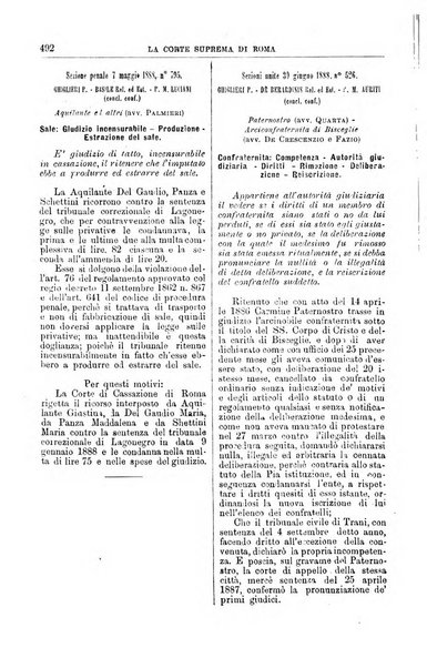 La Corte suprema di Roma raccolta periodica delle sentenze della Corte di cassazione di Roma