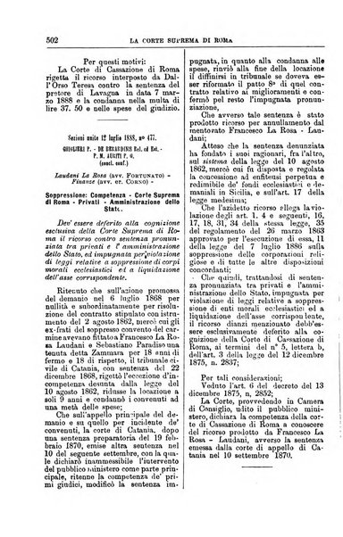 La Corte suprema di Roma raccolta periodica delle sentenze della Corte di cassazione di Roma
