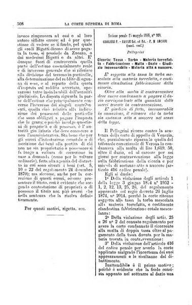 La Corte suprema di Roma raccolta periodica delle sentenze della Corte di cassazione di Roma