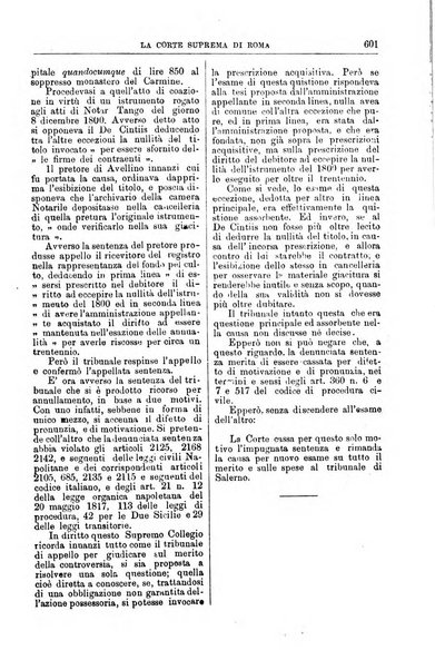 La Corte suprema di Roma raccolta periodica delle sentenze della Corte di cassazione di Roma