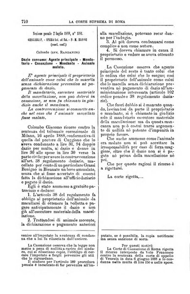 La Corte suprema di Roma raccolta periodica delle sentenze della Corte di cassazione di Roma