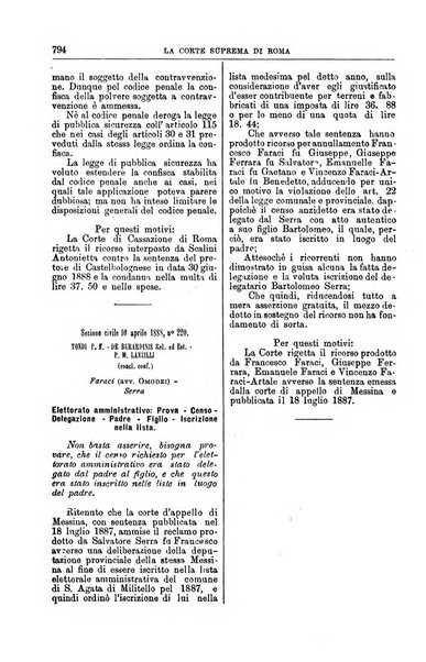 La Corte suprema di Roma raccolta periodica delle sentenze della Corte di cassazione di Roma