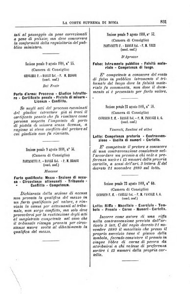 La Corte suprema di Roma raccolta periodica delle sentenze della Corte di cassazione di Roma