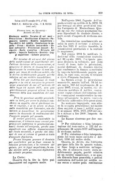 La Corte suprema di Roma raccolta periodica delle sentenze della Corte di cassazione di Roma