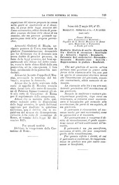 La Corte suprema di Roma raccolta periodica delle sentenze della Corte di cassazione di Roma