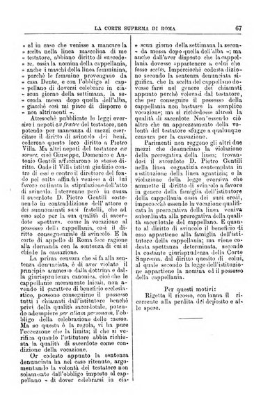 La Corte suprema di Roma raccolta periodica delle sentenze della Corte di cassazione di Roma