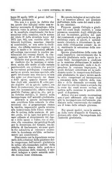 La Corte suprema di Roma raccolta periodica delle sentenze della Corte di cassazione di Roma