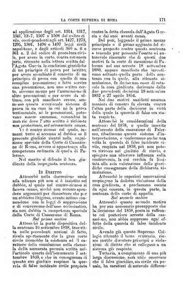 La Corte suprema di Roma raccolta periodica delle sentenze della Corte di cassazione di Roma