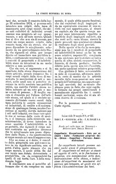 La Corte suprema di Roma raccolta periodica delle sentenze della Corte di cassazione di Roma