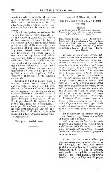 La Corte suprema di Roma raccolta periodica delle sentenze della Corte di cassazione di Roma