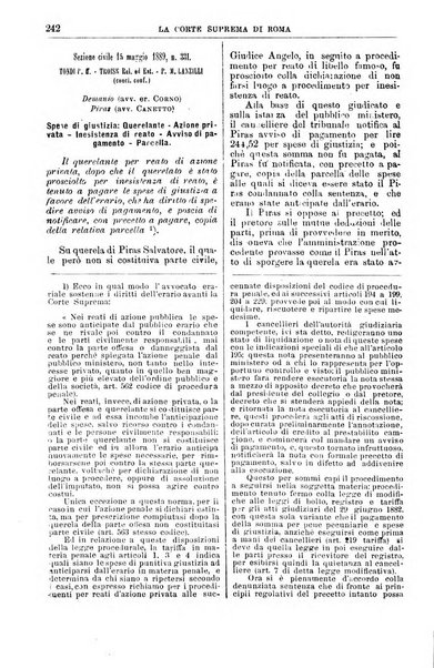 La Corte suprema di Roma raccolta periodica delle sentenze della Corte di cassazione di Roma