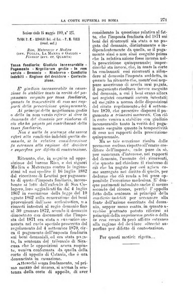 La Corte suprema di Roma raccolta periodica delle sentenze della Corte di cassazione di Roma