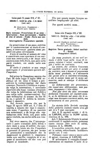 La Corte suprema di Roma raccolta periodica delle sentenze della Corte di cassazione di Roma