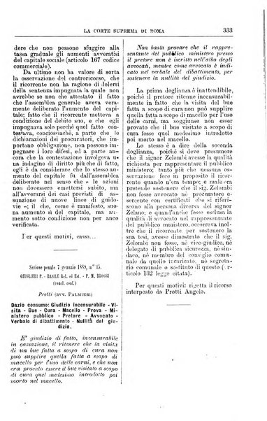 La Corte suprema di Roma raccolta periodica delle sentenze della Corte di cassazione di Roma