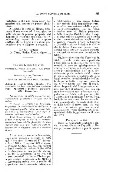 La Corte suprema di Roma raccolta periodica delle sentenze della Corte di cassazione di Roma