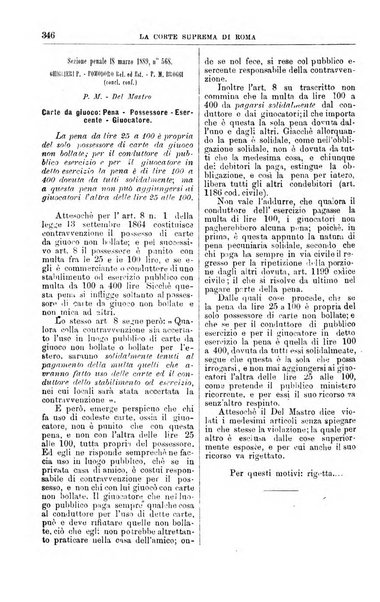 La Corte suprema di Roma raccolta periodica delle sentenze della Corte di cassazione di Roma