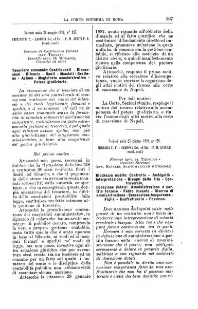 La Corte suprema di Roma raccolta periodica delle sentenze della Corte di cassazione di Roma