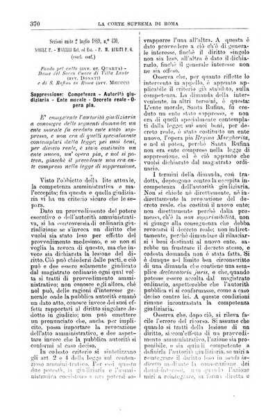 La Corte suprema di Roma raccolta periodica delle sentenze della Corte di cassazione di Roma