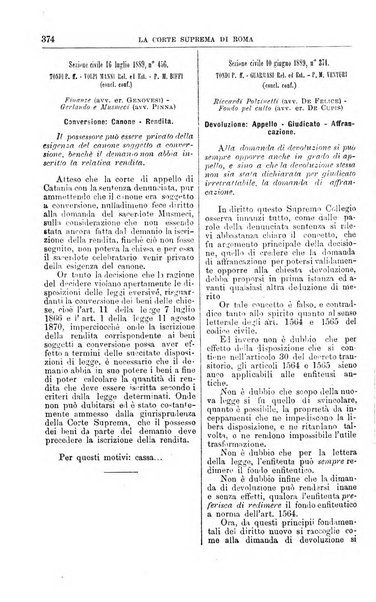 La Corte suprema di Roma raccolta periodica delle sentenze della Corte di cassazione di Roma