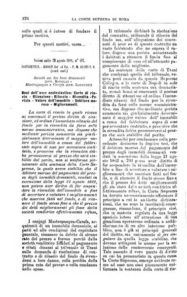 La Corte suprema di Roma raccolta periodica delle sentenze della Corte di cassazione di Roma