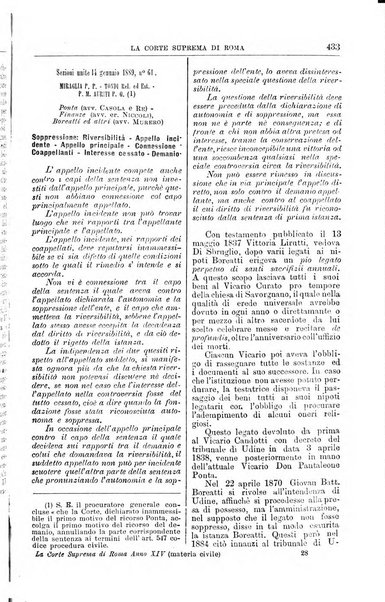 La Corte suprema di Roma raccolta periodica delle sentenze della Corte di cassazione di Roma