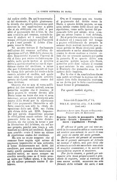 La Corte suprema di Roma raccolta periodica delle sentenze della Corte di cassazione di Roma