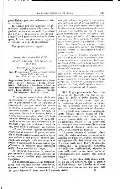 La Corte suprema di Roma raccolta periodica delle sentenze della Corte di cassazione di Roma