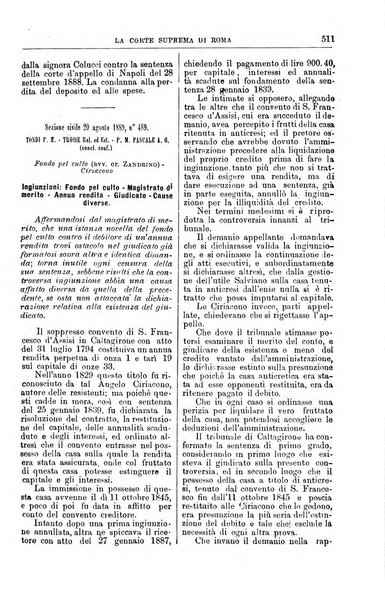 La Corte suprema di Roma raccolta periodica delle sentenze della Corte di cassazione di Roma