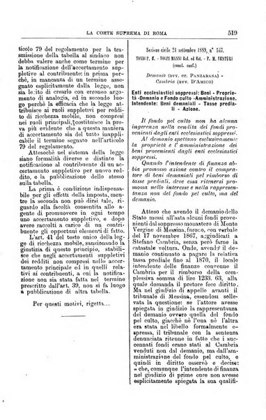 La Corte suprema di Roma raccolta periodica delle sentenze della Corte di cassazione di Roma