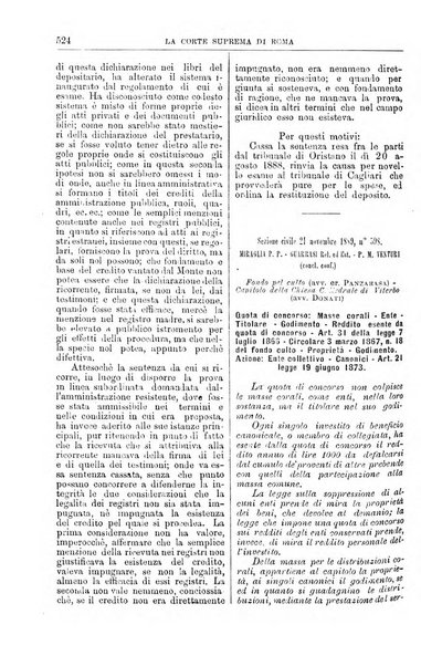 La Corte suprema di Roma raccolta periodica delle sentenze della Corte di cassazione di Roma