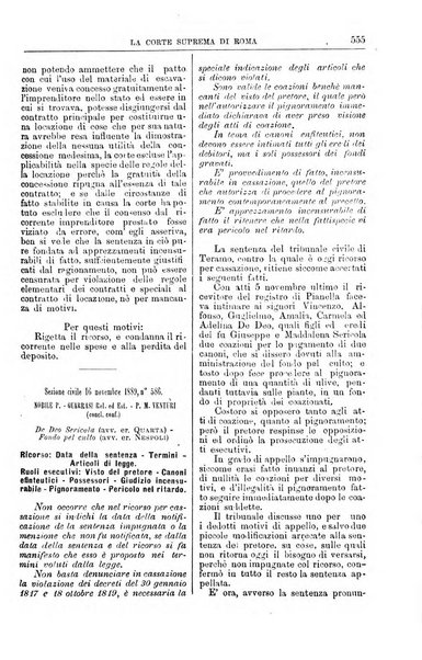 La Corte suprema di Roma raccolta periodica delle sentenze della Corte di cassazione di Roma