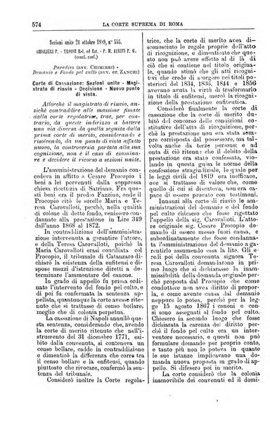 La Corte suprema di Roma raccolta periodica delle sentenze della Corte di cassazione di Roma