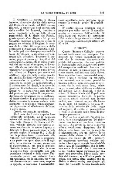 La Corte suprema di Roma raccolta periodica delle sentenze della Corte di cassazione di Roma