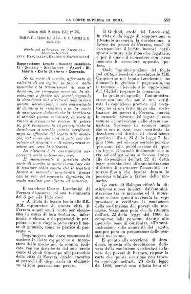 La Corte suprema di Roma raccolta periodica delle sentenze della Corte di cassazione di Roma