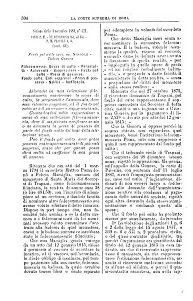 La Corte suprema di Roma raccolta periodica delle sentenze della Corte di cassazione di Roma