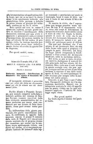 La Corte suprema di Roma raccolta periodica delle sentenze della Corte di cassazione di Roma