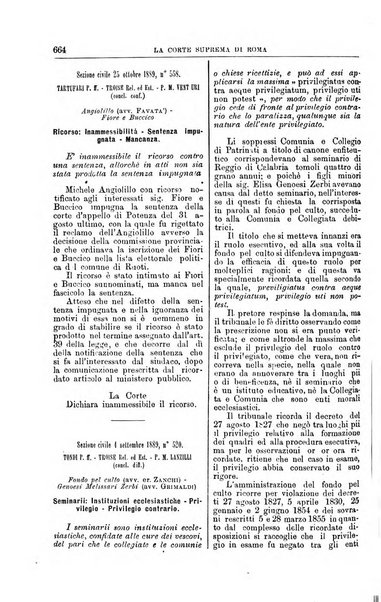 La Corte suprema di Roma raccolta periodica delle sentenze della Corte di cassazione di Roma