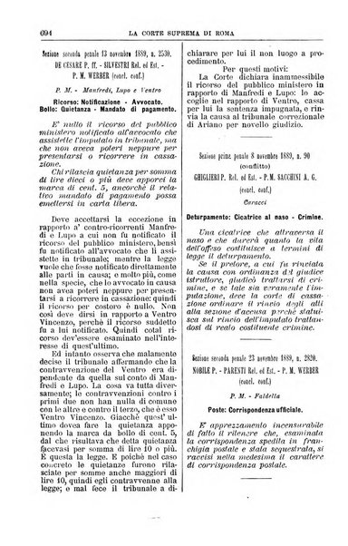 La Corte suprema di Roma raccolta periodica delle sentenze della Corte di cassazione di Roma