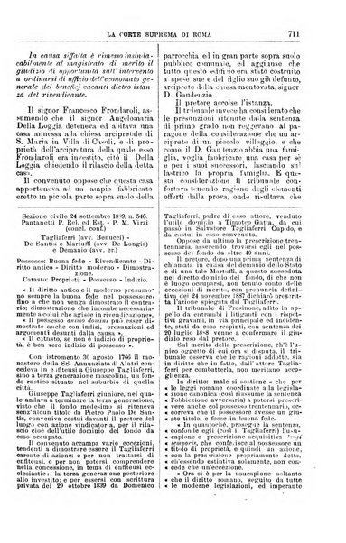 La Corte suprema di Roma raccolta periodica delle sentenze della Corte di cassazione di Roma