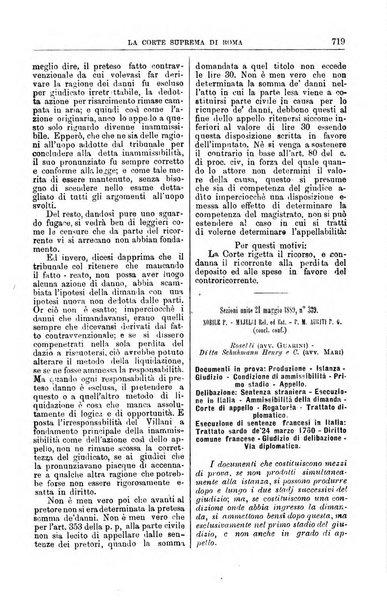 La Corte suprema di Roma raccolta periodica delle sentenze della Corte di cassazione di Roma