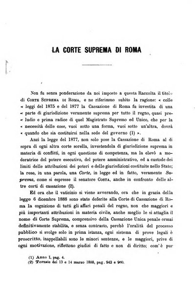 La Corte suprema di Roma raccolta periodica delle sentenze della Corte di cassazione di Roma