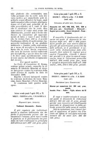 La Corte suprema di Roma raccolta periodica delle sentenze della Corte di cassazione di Roma