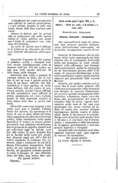 La Corte suprema di Roma raccolta periodica delle sentenze della Corte di cassazione di Roma