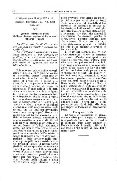 La Corte suprema di Roma raccolta periodica delle sentenze della Corte di cassazione di Roma