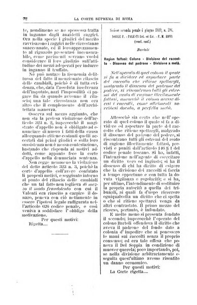 La Corte suprema di Roma raccolta periodica delle sentenze della Corte di cassazione di Roma