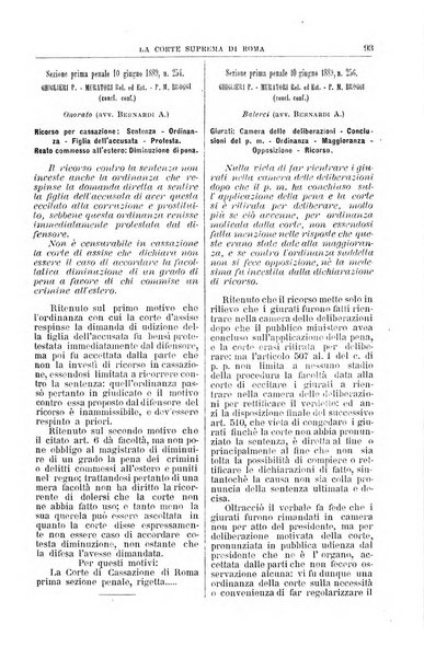 La Corte suprema di Roma raccolta periodica delle sentenze della Corte di cassazione di Roma