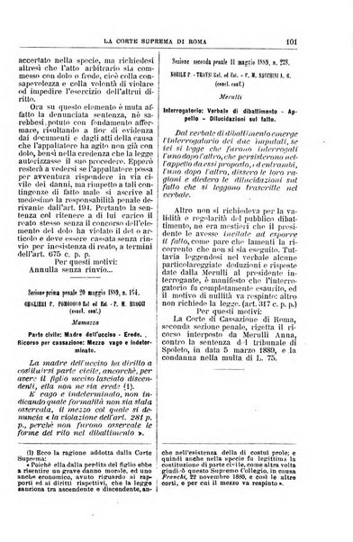 La Corte suprema di Roma raccolta periodica delle sentenze della Corte di cassazione di Roma