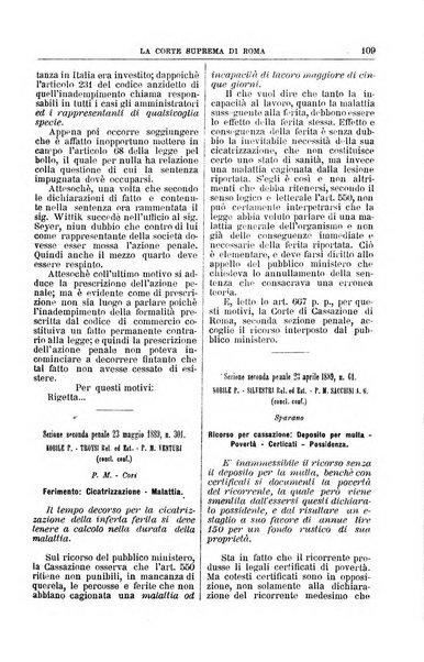 La Corte suprema di Roma raccolta periodica delle sentenze della Corte di cassazione di Roma