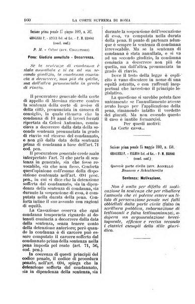 La Corte suprema di Roma raccolta periodica delle sentenze della Corte di cassazione di Roma